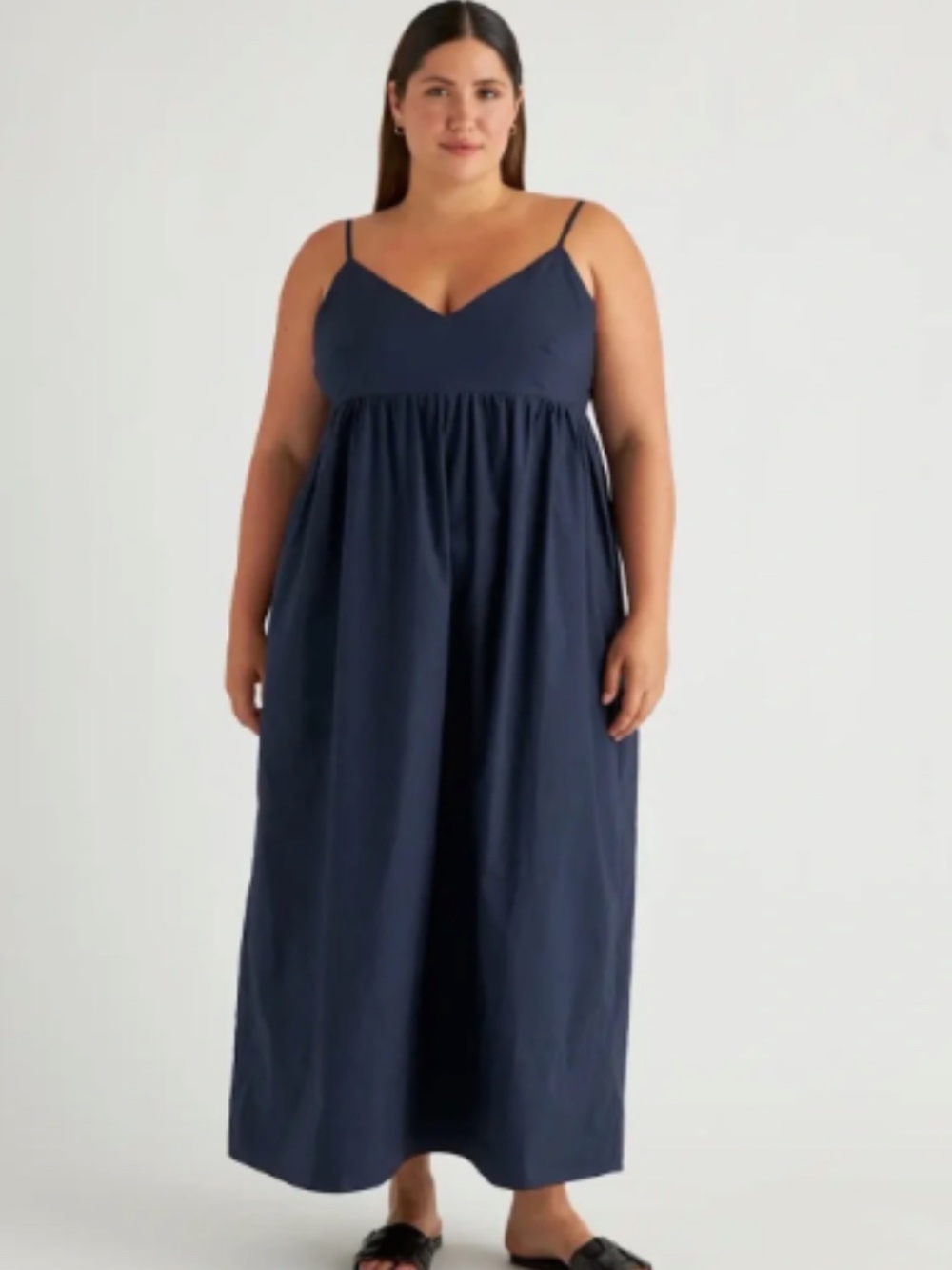 Quince NWT Navy Blue 100% Organic Cotton Sleeveless Maxi Dress Size S